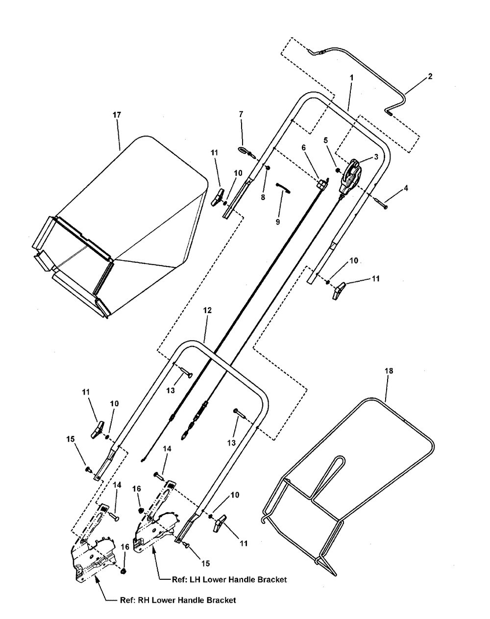 Handles And Controls Diagram and Parts List for 7800583-BTXP22675HW 2010 Briggs and Stratton Lawn Mower